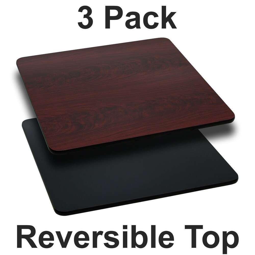 3 Pack 24'' Square Table Top with Reversible Laminate Top