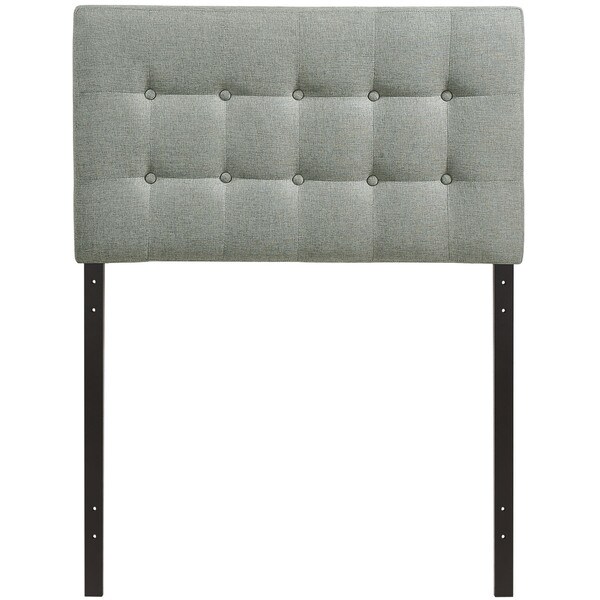 Emily Grey Button-tufted Fabric Twin-size Headboard - - 9278365