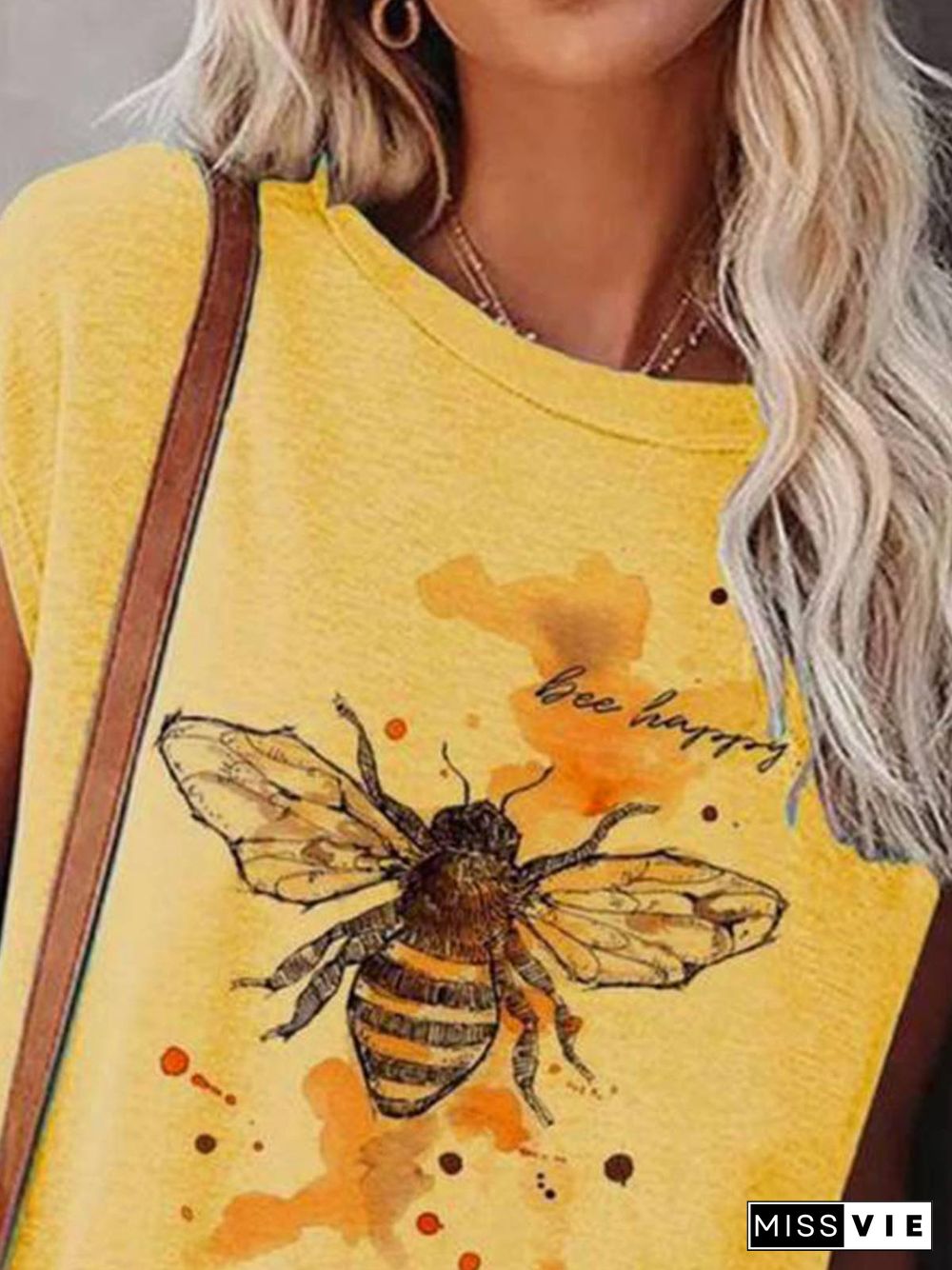 Round Neck Animal Regular Fit Short Sleeve T-Shirt