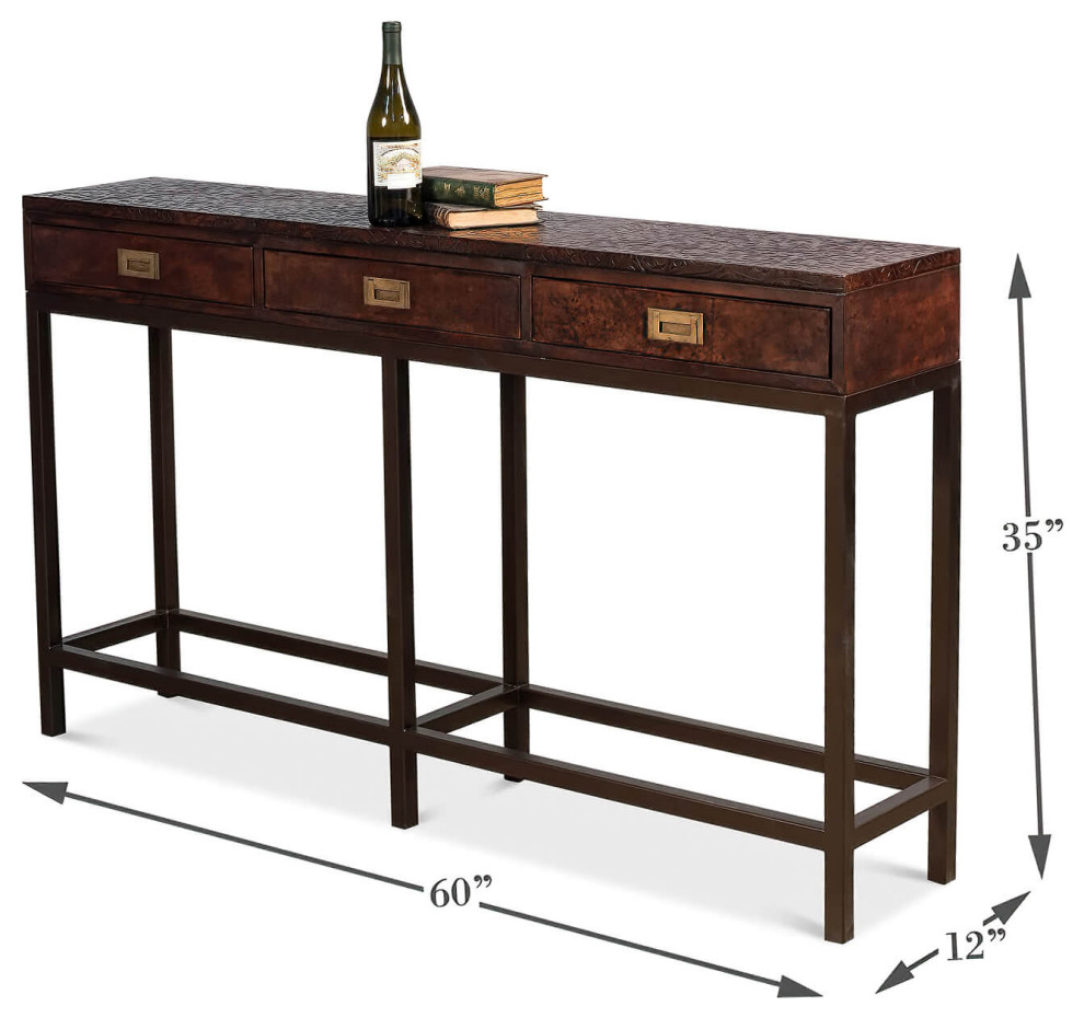 Modern Campaign Style Console   Transitional   Console Tables   by English Georgian America  Houzz