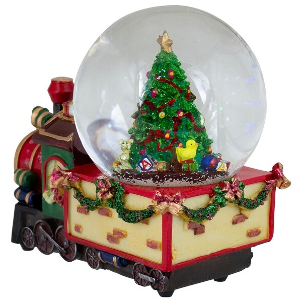 8 Christmas Train with Tree Musical Snow Globe Tabletop Decoration