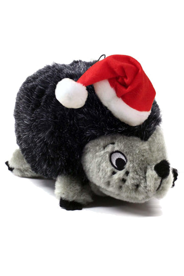 Outward Hound Hedgehogz with Santa Hat Dog Toy， Large