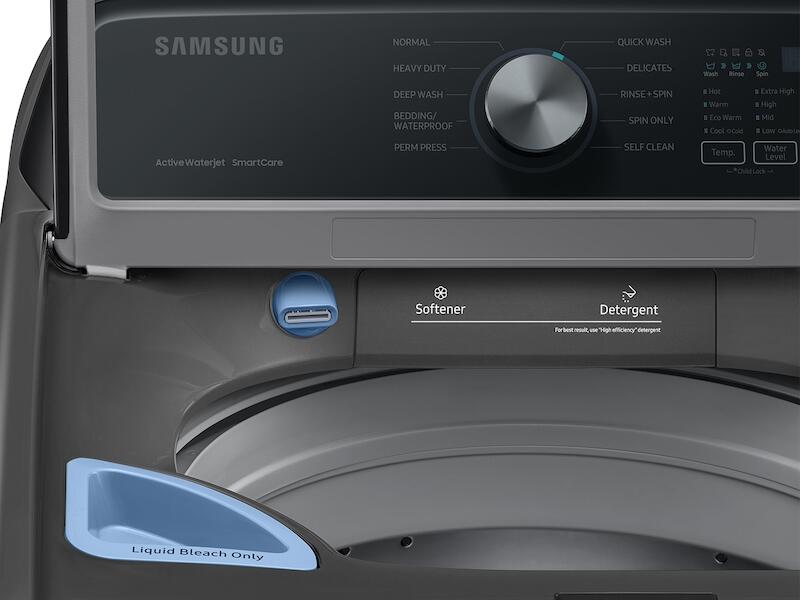 Samsung WA44A3405AP 4.4 Cu. Ft. Top Load Washer With Activewave™ Agitator And Active Waterjet In Platinum