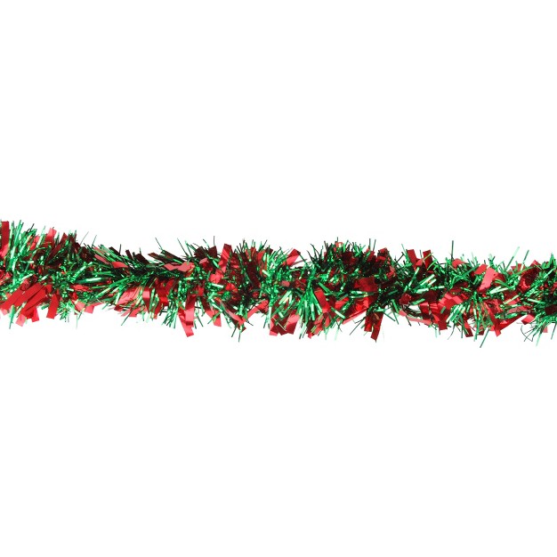 Unlit Shiny Green red Tinsel Christmas Garland