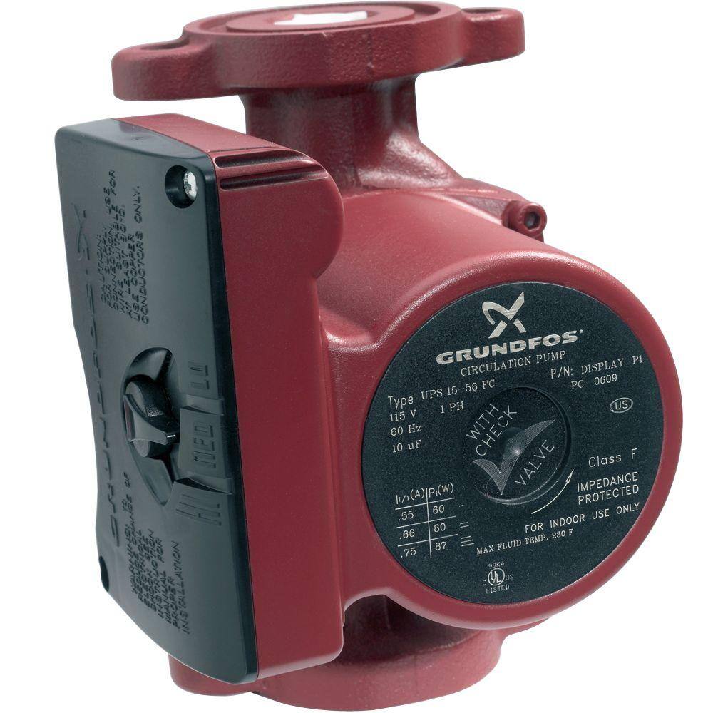 Grundfos UPS15-58FC 125 HP 115-Volt 3-Speed Circulator Pump 59896341