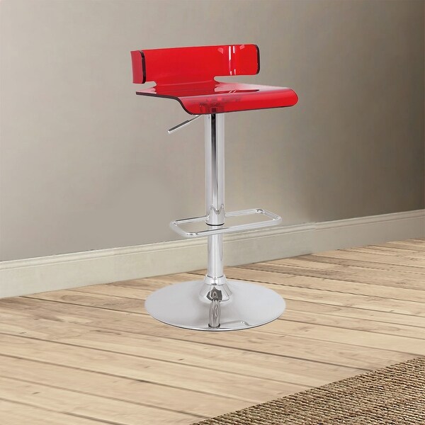 Red and Chrome Rania Adjustable Stool w/Swivel