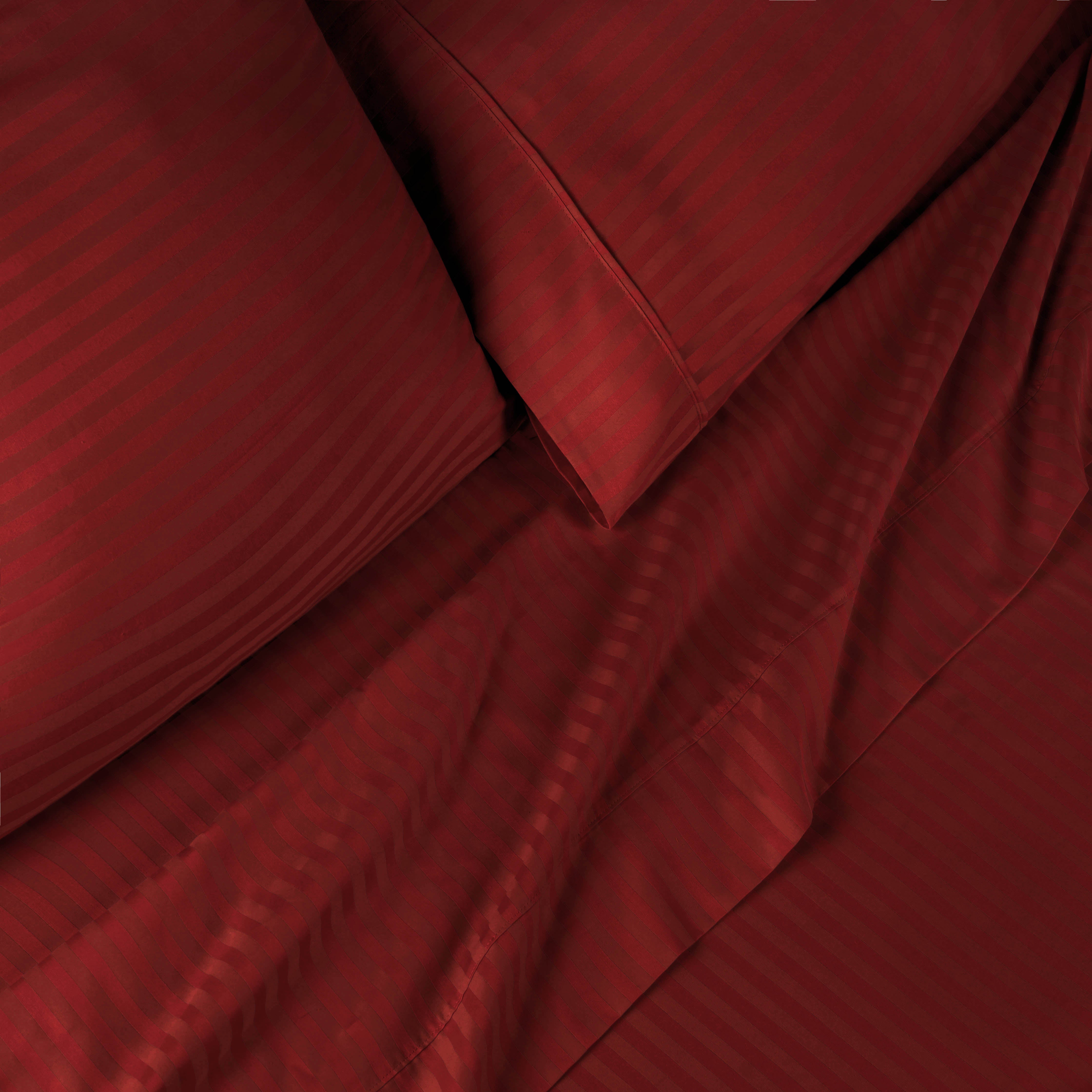 Superior 300 Thread Count Egyptian Cotton Sheet Set， Burgundy， California King