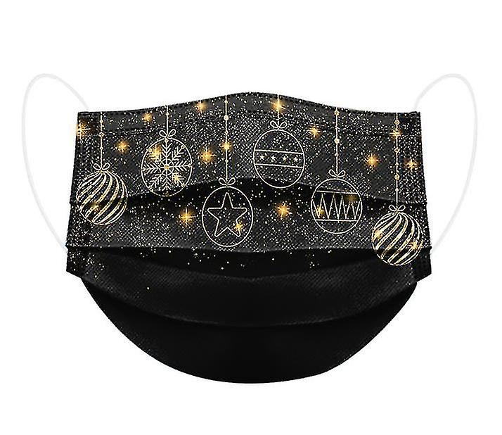 50pcs Gradient Star Printed Adult Mask， Christmas Three-layer Disposable Mask