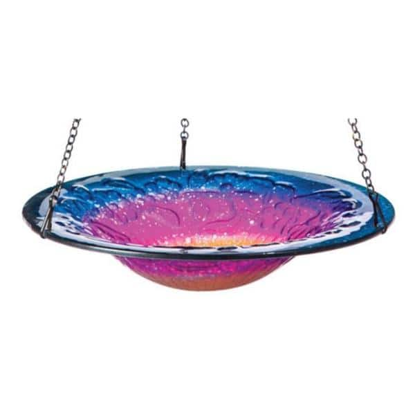 Evergreen Hanging Sunrise Glass Birdbath 2BF665