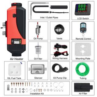 VEVOR 6750 BTU Diesel Air Heater 12 Volt 2000 Watt Diesel Heater with Knob Switch for RV Motorhome Trailer Trucks Boats ZCJRQ12V2KWDXYQ01V0