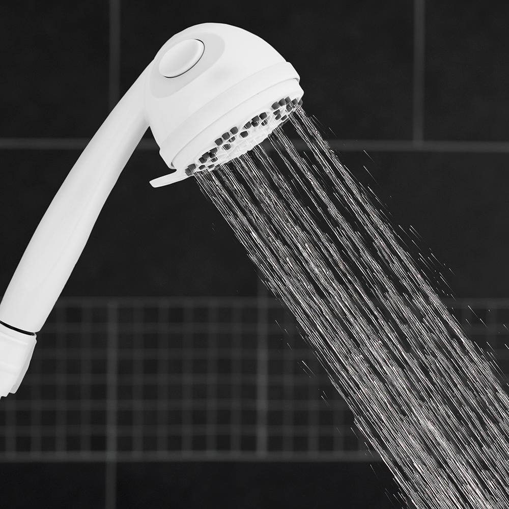 Waterpik 5-Spray 3.5 in. Single Wall Mount Handheld Shower Head in White FPC-551E