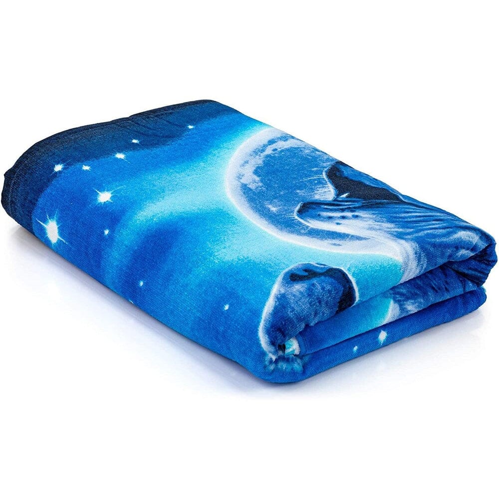 Wolves Howling Moon Super Soft Plush Cotton Beach Towel