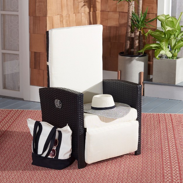 Herdla Recliner Chair Black beige Safavieh