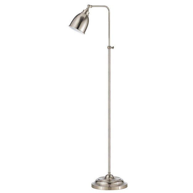 X 62 quot Adjustable Height With Metal Floor Lamp Brushed Steel Cal Lighting