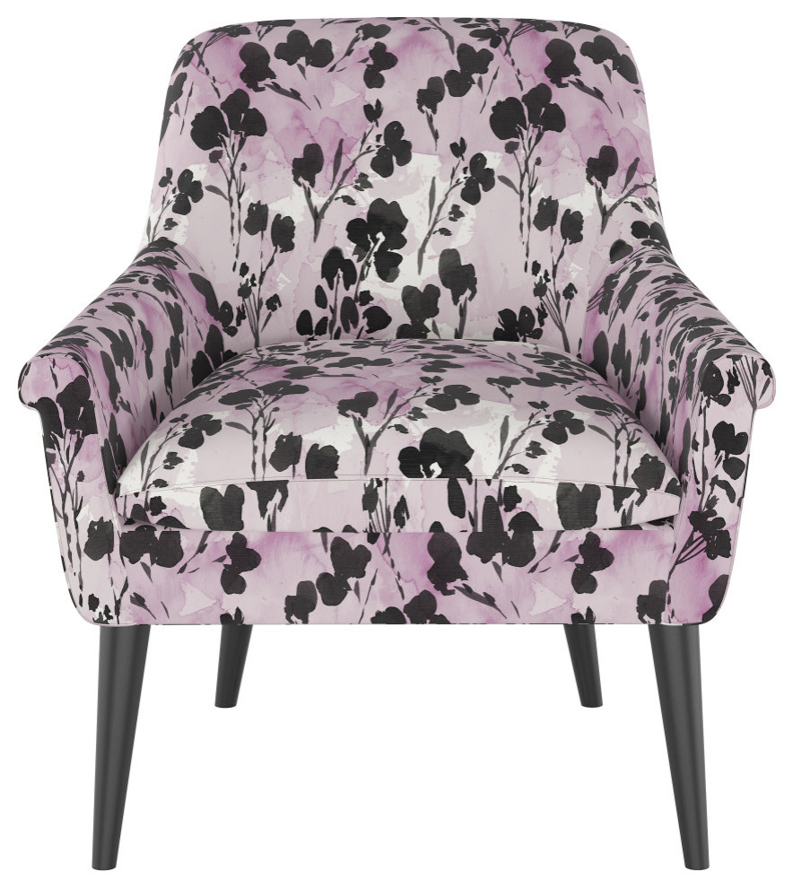 West Loop Chair  Adelaide Floral Lavender   Midcentury   Armchairs And Accent Chairs   by Skyline Furniture Mfg Inc  Houzz