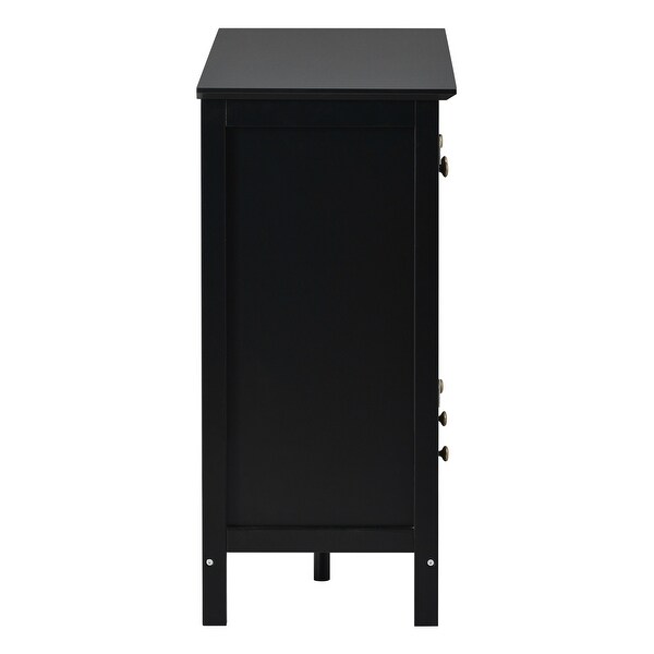 Modern Console Table With 2 Doors，3 Drawers