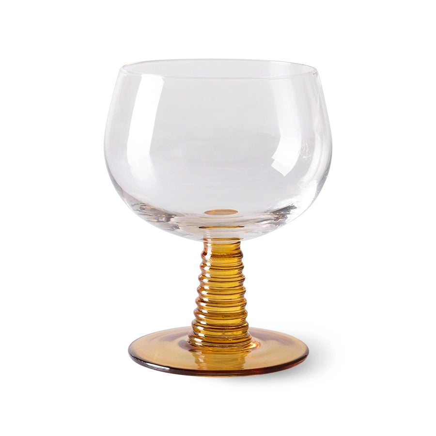 Wine glass - ochre - low stem