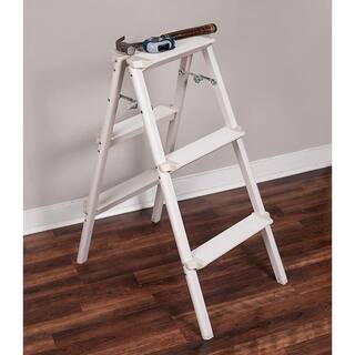 BirdRock Home 2.5 ft. 3-Step Silver Compact Steel Step Ladder 8 ft. Reach 11697