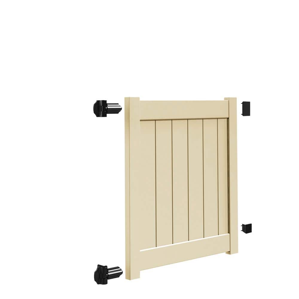 Barrette Outdoor Living Bryce and Washington Series 4 ft. W x 4 ft. H Sand Vinyl Walk Fence Gate Kit 73025135