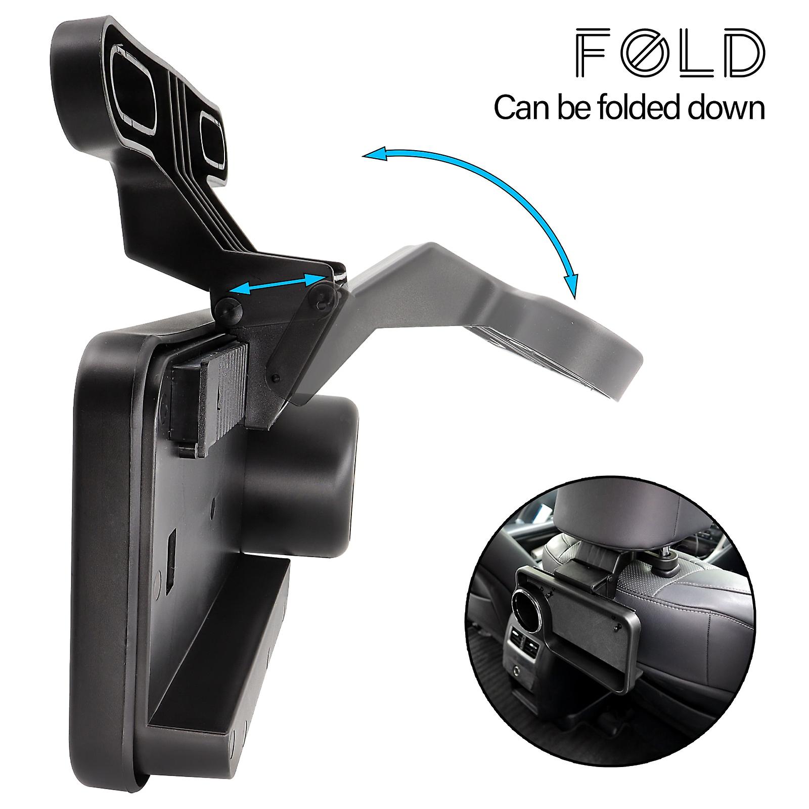 Car Folding Table Drink Food Bottle Cup Holder Headrest Organizer Storage Back Seat Tray Desk Tablet Phone Mount Stand Travel