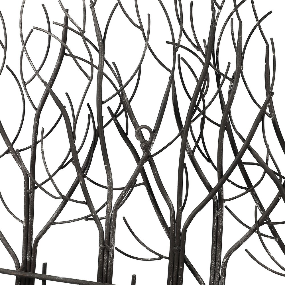 Black Metal Field of Trees Wall Decor