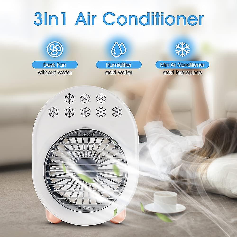 Portable Mini Air Cooler Fan，quiet Humidifier Usb Desk