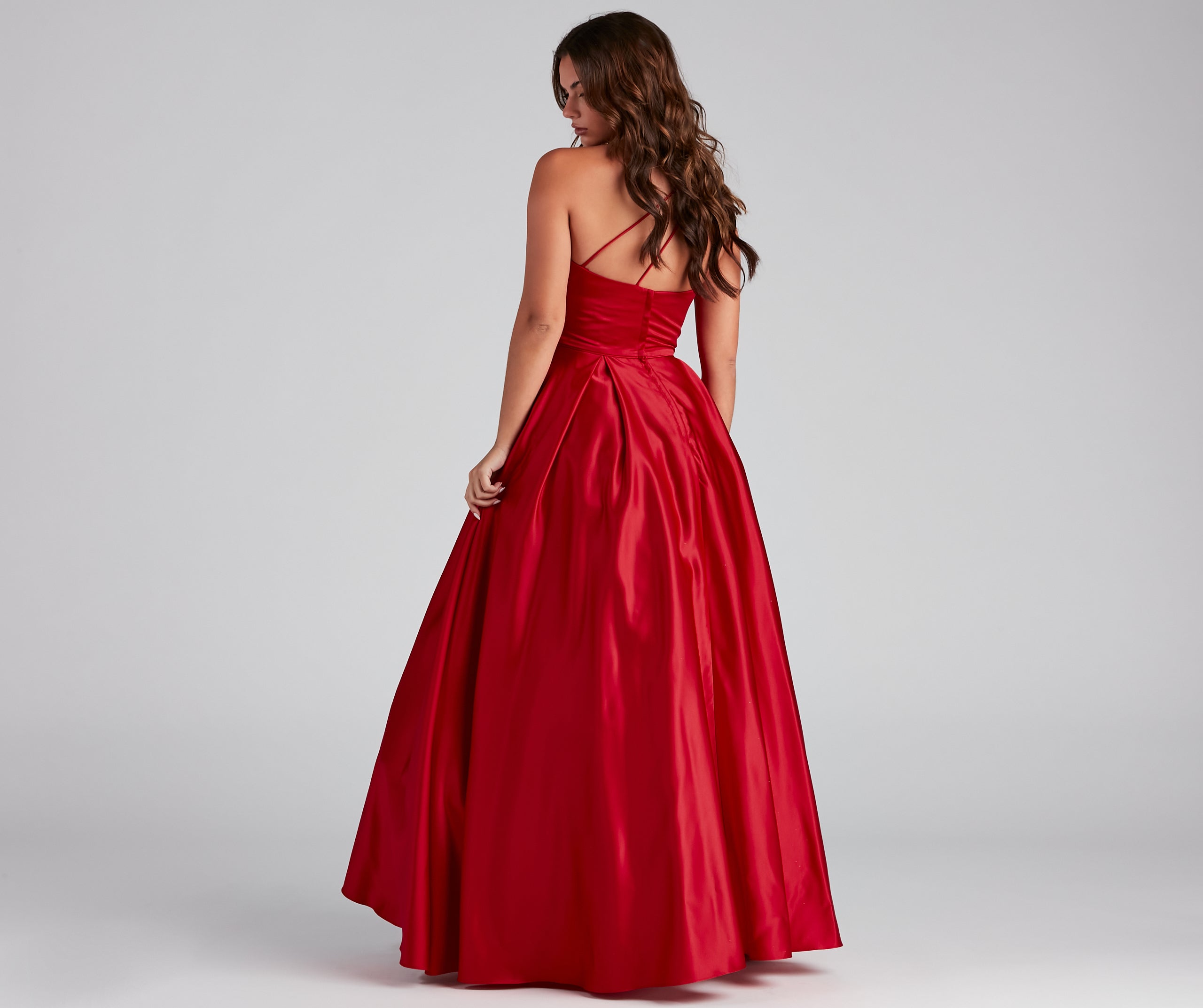 Naomi One-Shoulder Satin Ball Gown