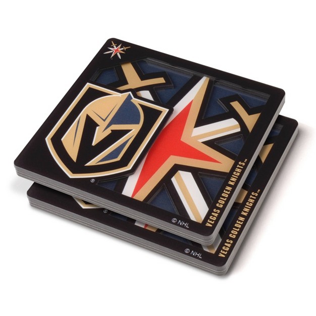 Nhl Vegas Golden Knights 3d Logo Series Coasters