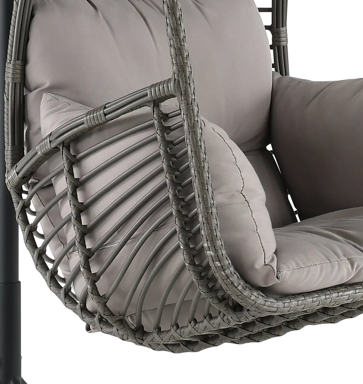 Metal Wicker Outdoor Hanging Chair with Cushion