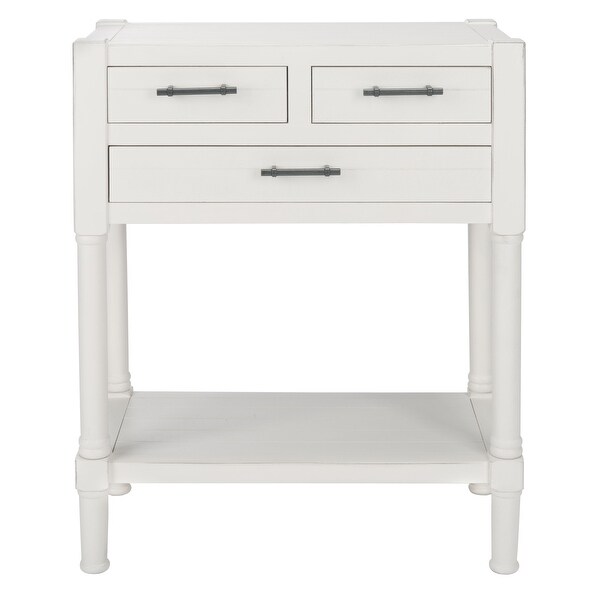 SAFAVIEH Filbert Distressed White 3-Drawer Console Table