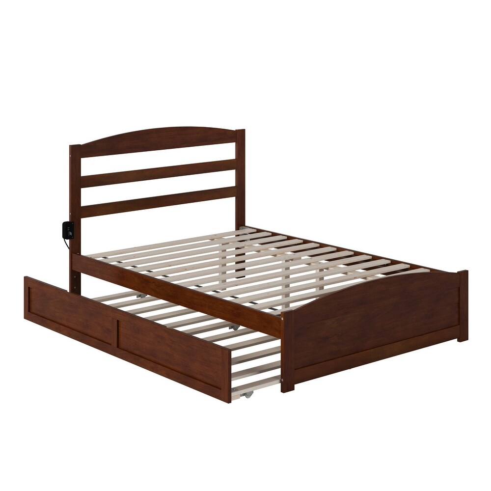 Warren Platform Bed with Footboard and Twin Trundle