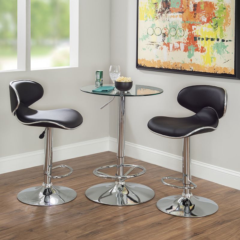 Linon Jenna Adjustable Pub Table and Stool 3-piece Set