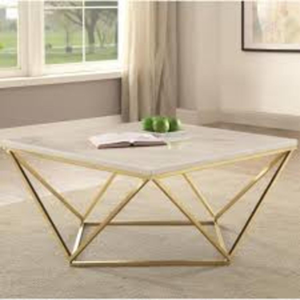 Justine Marble Coffee Table   Midcentury   Coffee Tables   by AFB Decor  Houzz