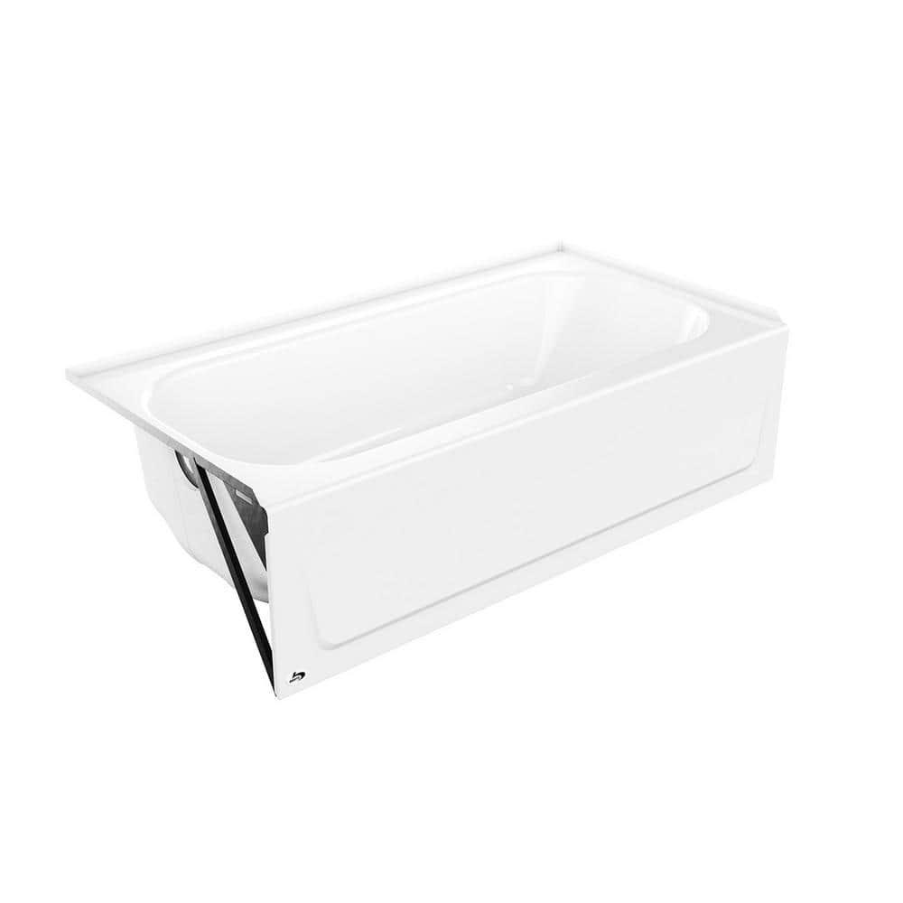 Bootz Industries Mauicast 60 in x 32 in Rectangular Alcove Soaking Bathtub with Left Drain in White