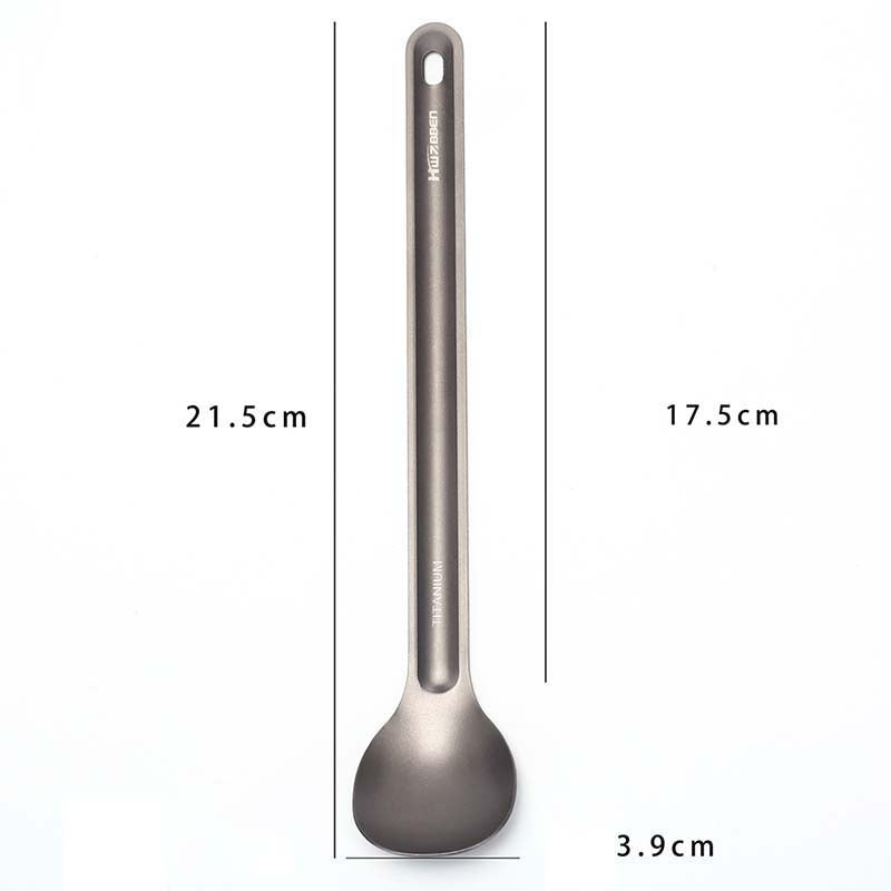 1pc Titanium Spoon Long Handle Spoon Outdoor Camping Tableware