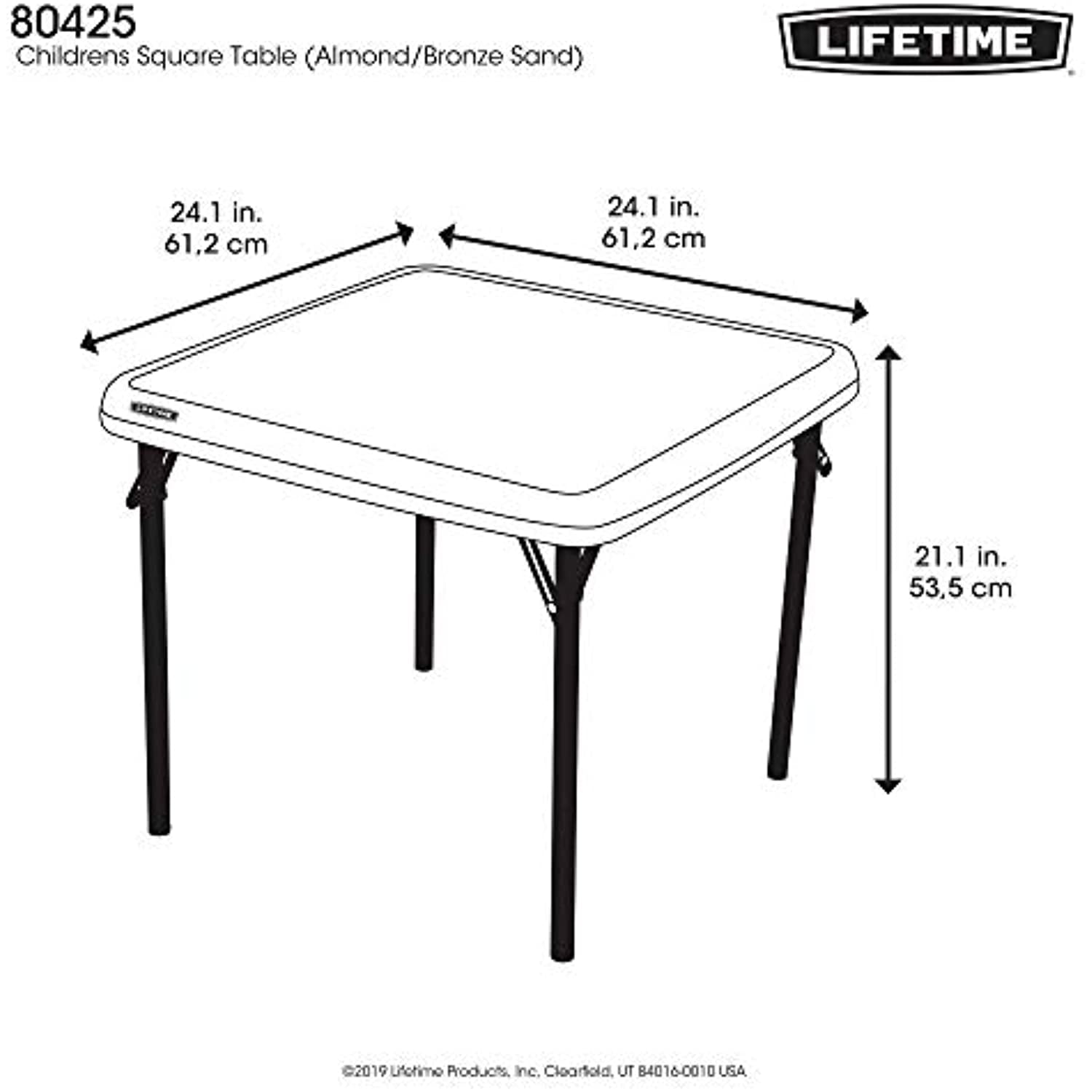 Lifetime Products Childrens Square Folding Table