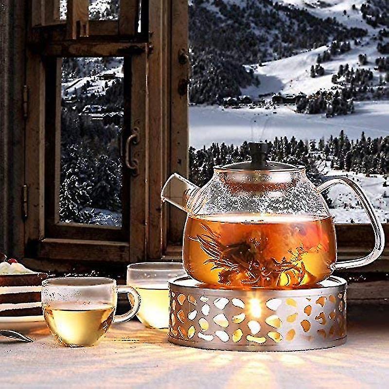 Stainless Steel Teapot Warmer， Metal Teapot Heater With Tealight Holder Stainless Steel Candle Base