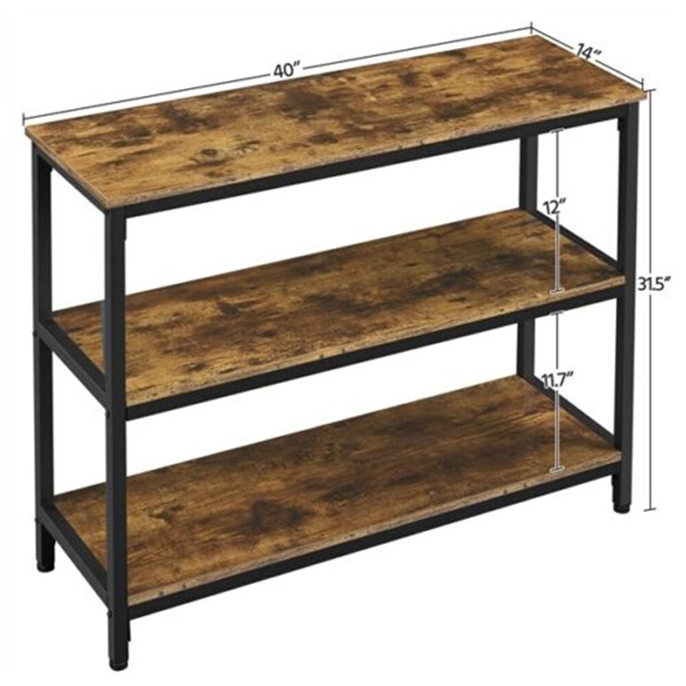 Industrial Console Table Storage 3 Tier Sofa Entryway Living Room   54 x 84