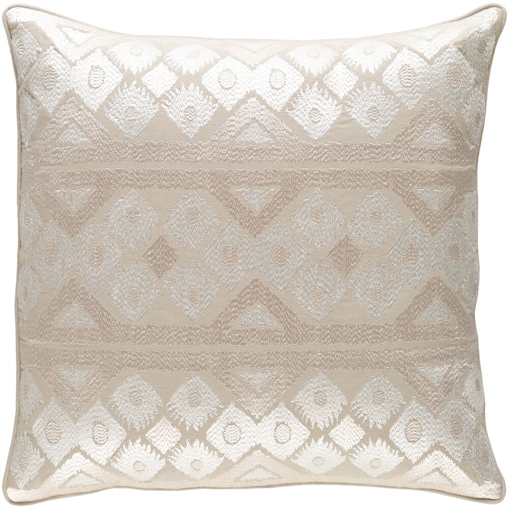 Decorative Sigatoka Khaki 22 inch Throw Pillow Cover