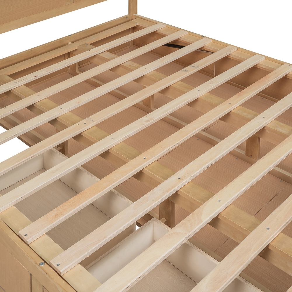 Lift Up Platform Bed with 2 Drawers for Bedroom  Wooden Storage Bed Frame with Storage Underneath  No Box Spring Needed