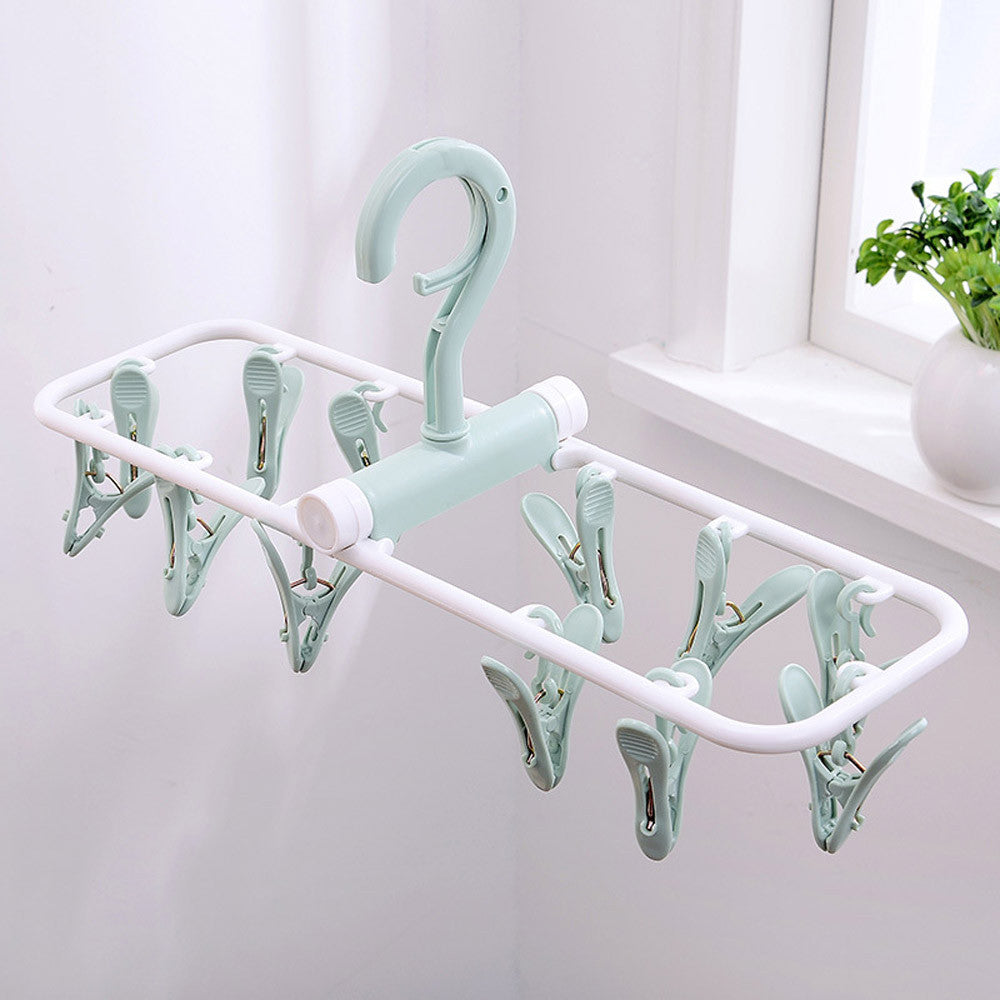 WOXINDA 12 Clip Folding Drying Rack Underwear Socks Clip Multi-functional Clothes Rack