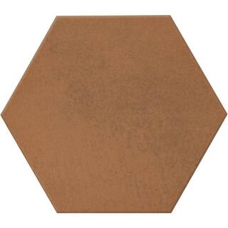 Marazzi Moroccan Concrete Terra Cotta 8 in. x 9 in. Glazed Porcelain Hexagon Floor and Wall Tile (9.37 sq. ft.Case) MC568HEX1P2