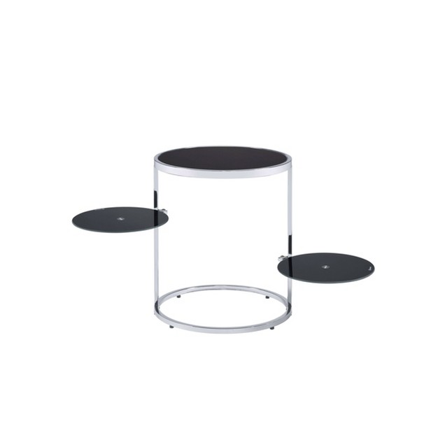 Lynch Side Table Black chrome Acme Furniture