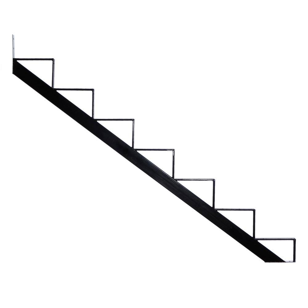 Pylex 7-Steps Steel Stair Stringer black 7-12 in. x 10-14 in. (Includes 1 Stair Riser) 13907