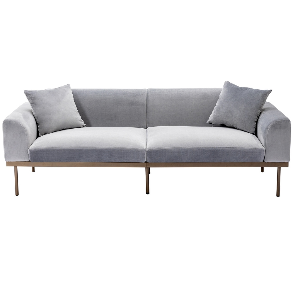 Modern Velvet Sofa with Metal Legs Loveseat Sofa Couch