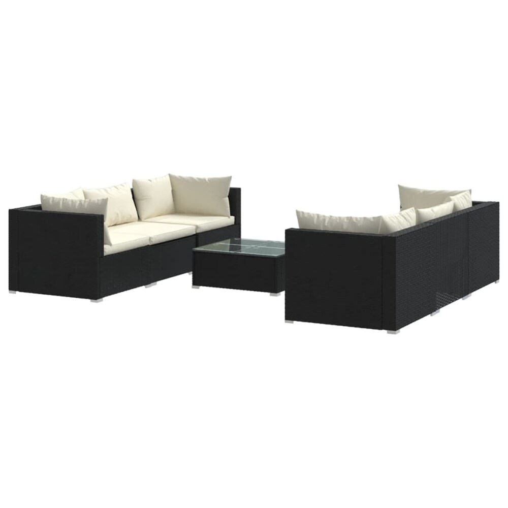 vidaXL Patio Lounge Set Outdoor Sectional Sofa Set Table Garden Poly Rattan