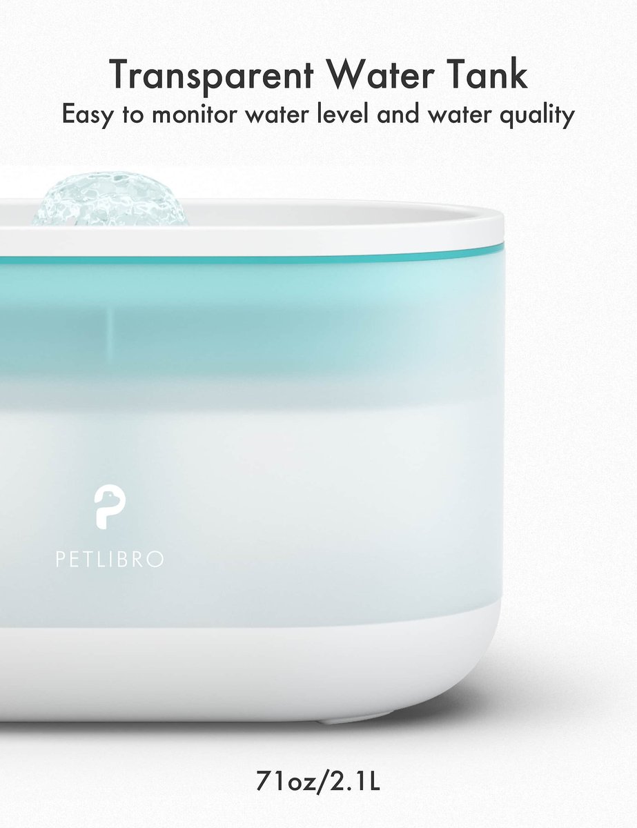 Petlibro Capsule Automatic Dog and Cat Water Fountain， 2-L