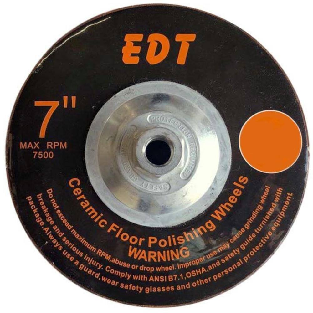 EDiamondTools 7 in. Transitional Grinding Wheels for Concrete Polishing #30 Grit Ceramic Bond 58-11 in. Arbor TCW0730A5_THD