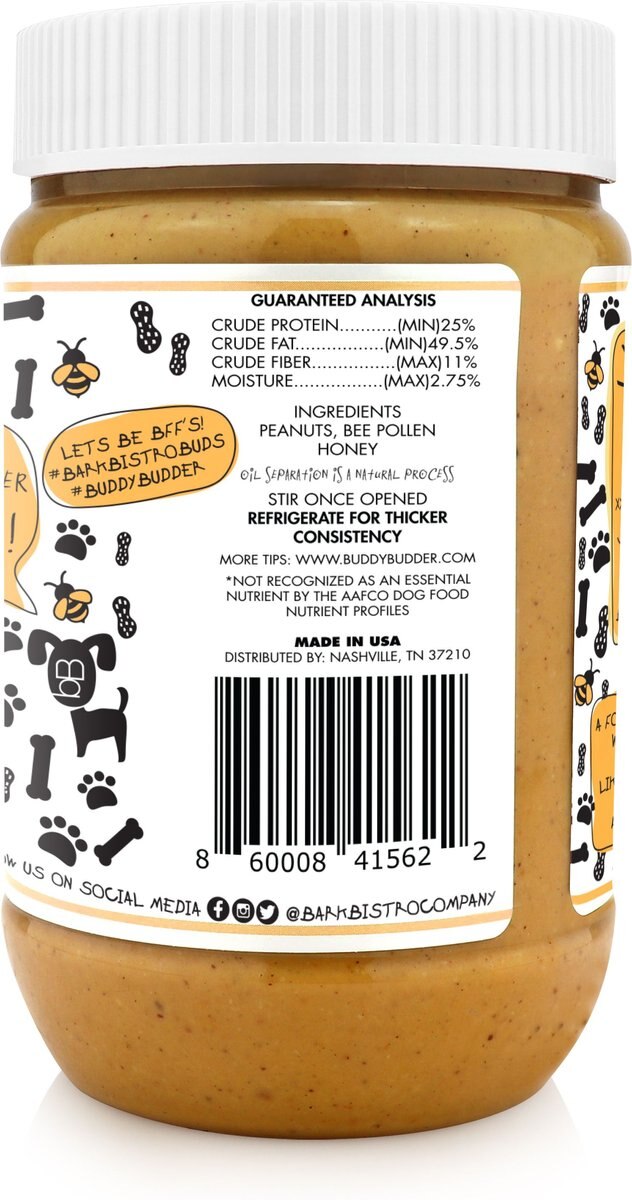 Bark Bistro Company Beehive Buzz Buddy Budder Dog Treat， 17-oz jar