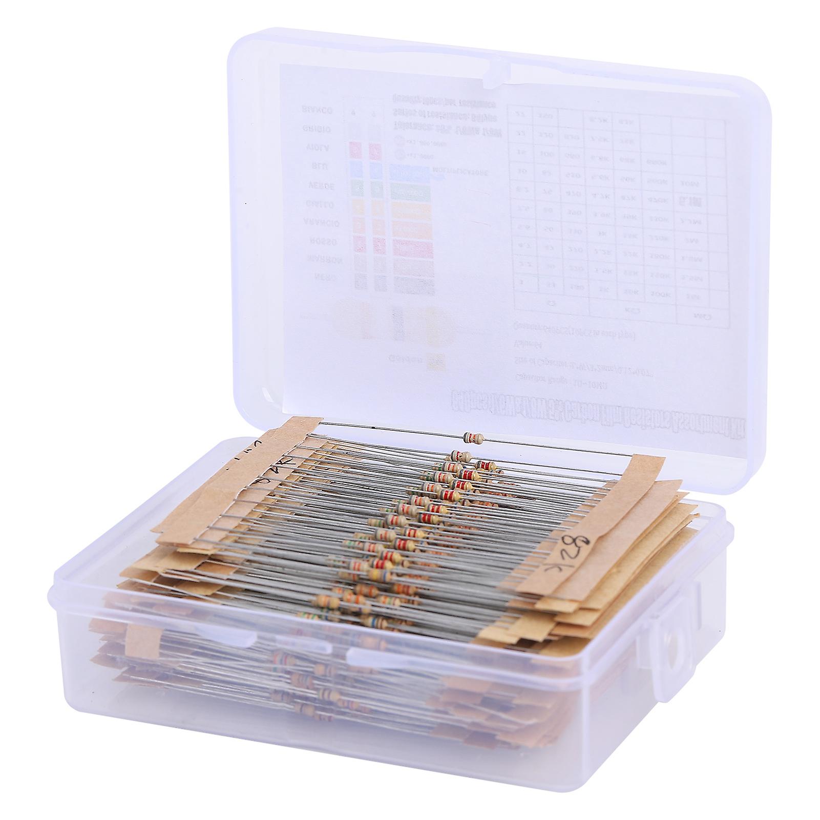 640pcs Resistor 64 Values 5% Carbon Film 110m 1/6w Assortment Kit Set Pack For Diy